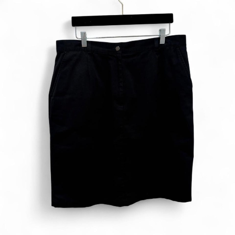 L.L.Bean Women's Pencil Skirt Size 18 Black Cotton Blend